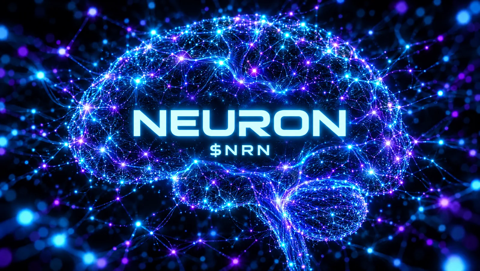 NEURON artwork: a glowing neural network shaped like a brain